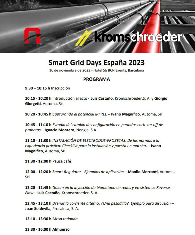 programa del evento Smart grid Days
