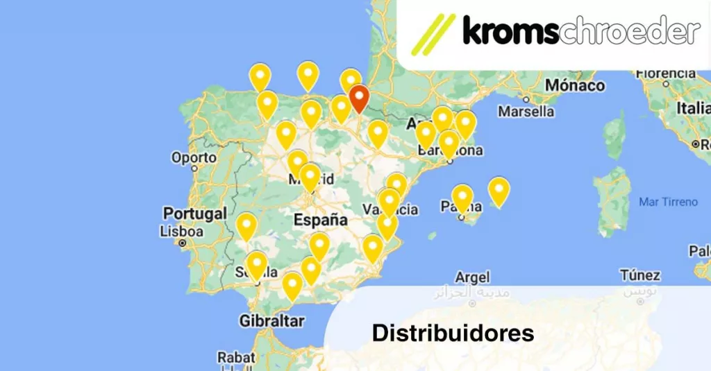 Mapa españa distribuidores Kromschroeder